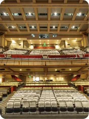 Carolina Theater auditorium interior with balcony seating